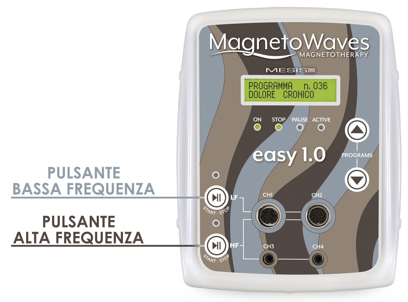 MESIS MagnetoWaves Easy 1.0 Magnétothérapie, Haute, Basse et Haute+Basse Fréquence, Équipement BASIC