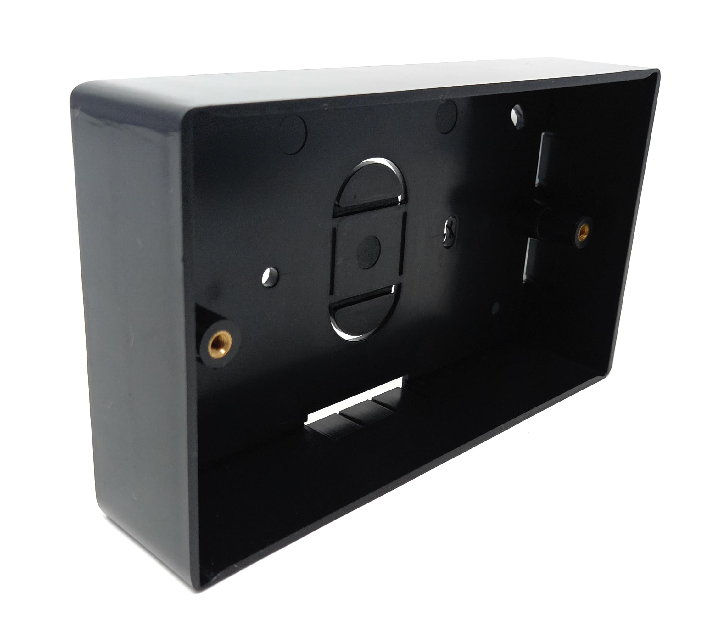 2 Gang Surface Mount Back Box Pattress, Black, 147mm x 86mm x 32mm Durable Electrical & Network Faceplate Mounting Solution (1) - Image 2