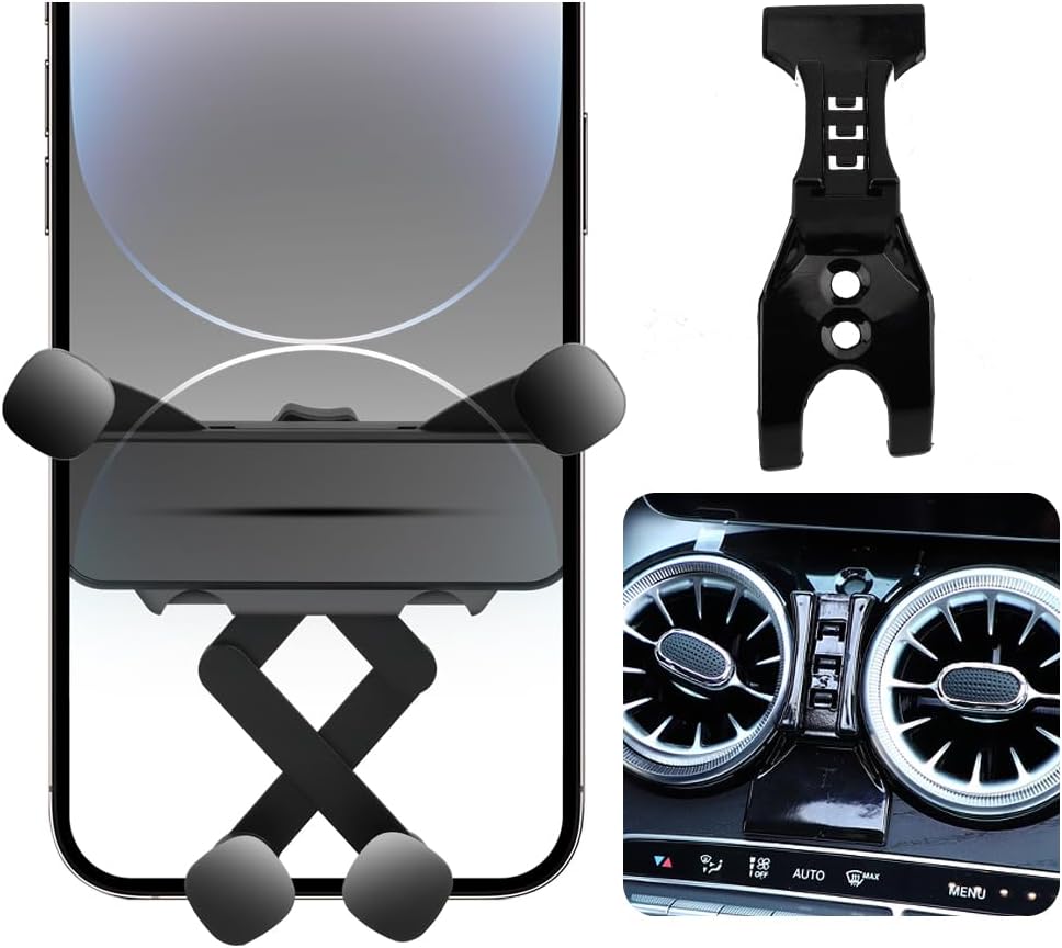 Car Phone Holder for Mercedes-Benz C-Class/GLC Auto Accessories[only For 2015-2021 C Class & 2016-2022 GLC install，non universal][Auto Lock Hands Free Cell Phone Mount Car fits for All Smartphones]