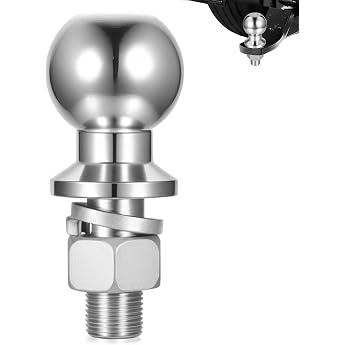 Ball Head Towing Hitch 3.5T 50 mm Towing Hitch Ball Coupling Ball Towing Hitches Ball Head Bolt Straight Ball Head Farm Rail Diameter 25 mm Screw for Tractor ATV Lawn Tractor