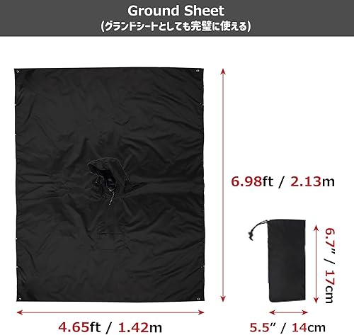 Vista 5 de Azarxis Poncho de lluvia reutilizable impermeable con capucha para hombres y mujeres, ciclismo, campamento, senderismo, perro