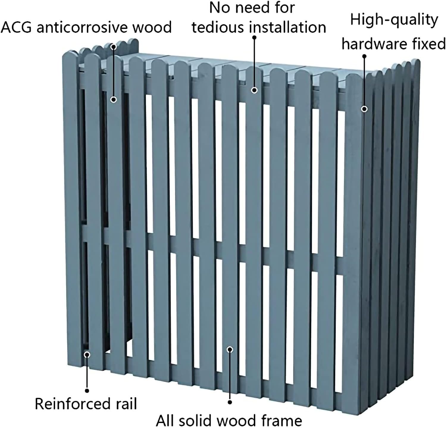 Air Conditioner Cover,Wooden air Conditioner Cover Air Conditioner Cover Flower Display Rack Solid Wooden Air Conditioner Cover Plant Flower Pot Stand Air Conditioner Fence Display Shelf
