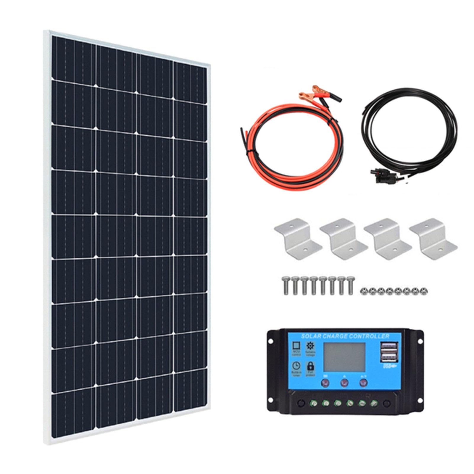 Kit pannello solare monocristallino da 300 W, modulo fotovoltaico ad alta efficienza 18 V per esterni, campeggio, camper, marine, off-grid
