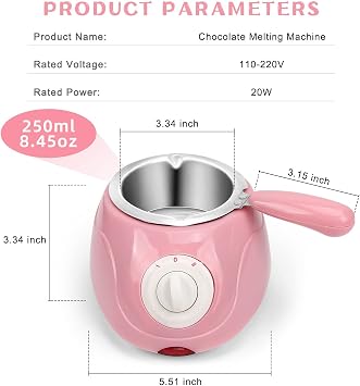 Melting Fondue Set,MINI Electric Chocolate Melting Pot,Cheese Fondue Pot,Chocolate Fondue Fountain,Warmer Machine for Milk Chocolate,Cheese,Butter,Candy