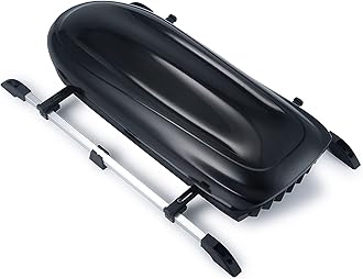 AXspeed RC Roof-box with Rack Luggage Box Luggage Carrier with Rail Bar for 1/10 TRX4 TRX6 Crawler Car (Black)