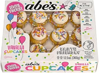 Abe's Vegan Vanilla Cupcakes Frozen - Kosher Dairy-Free Milk-Free 12-Pack 12.5 oz