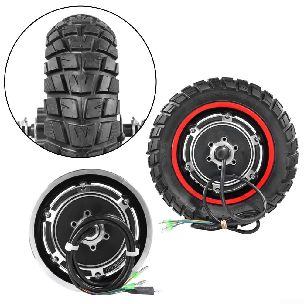 Eawfgtuw Rueda de motor trasero de scooter eléctrico de 10 pulgadas, conjunto de accionamiento de cubo de 500 W para KUGOO M4/M4 Pro, pieza de repuesto de 48 V con funcionamiento silencioso y