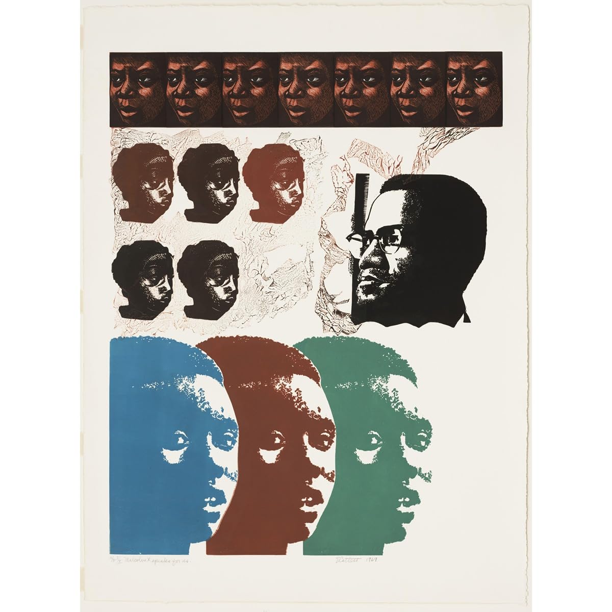 Malcolm X Speaks for Us poster roulé par Elizabeth Catlett format géant 101x127 cm
