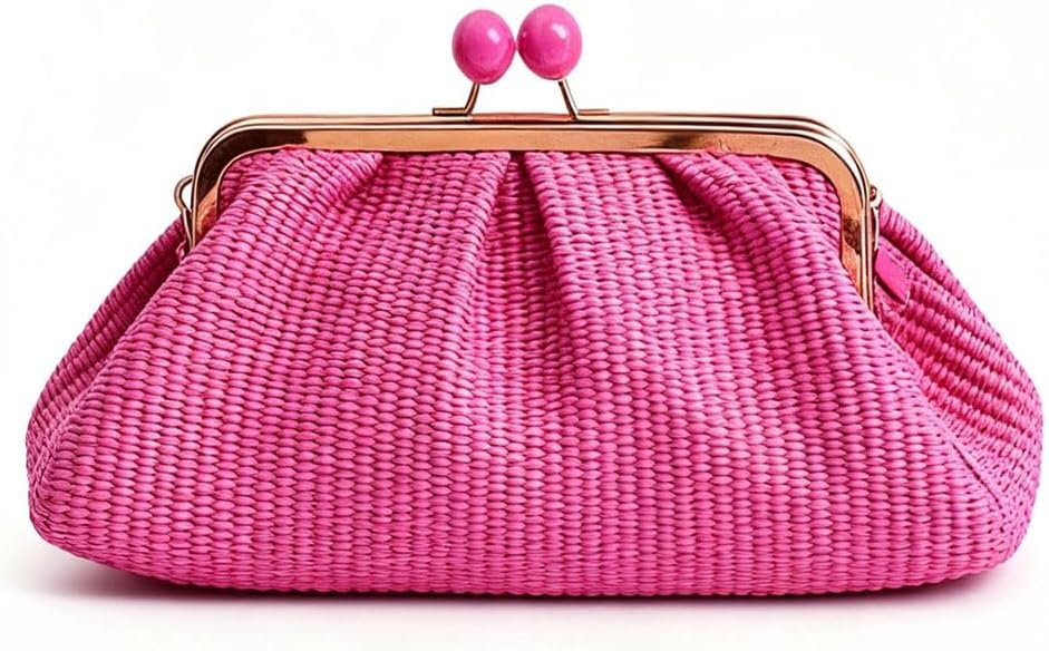 Straw Clutch Purse for Women, Classic Beach Clutch,Woven Summer Bag, Dumpling Wicker Handbag for Summer Daily & Vacation Use | summer, holiday, Beach
