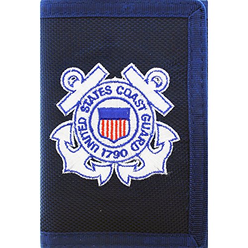 US Coast Guard Wallet Military Collectibles, Nylon, 5 inches x 3 1/2 inches, Black. Design: For Women or Men!