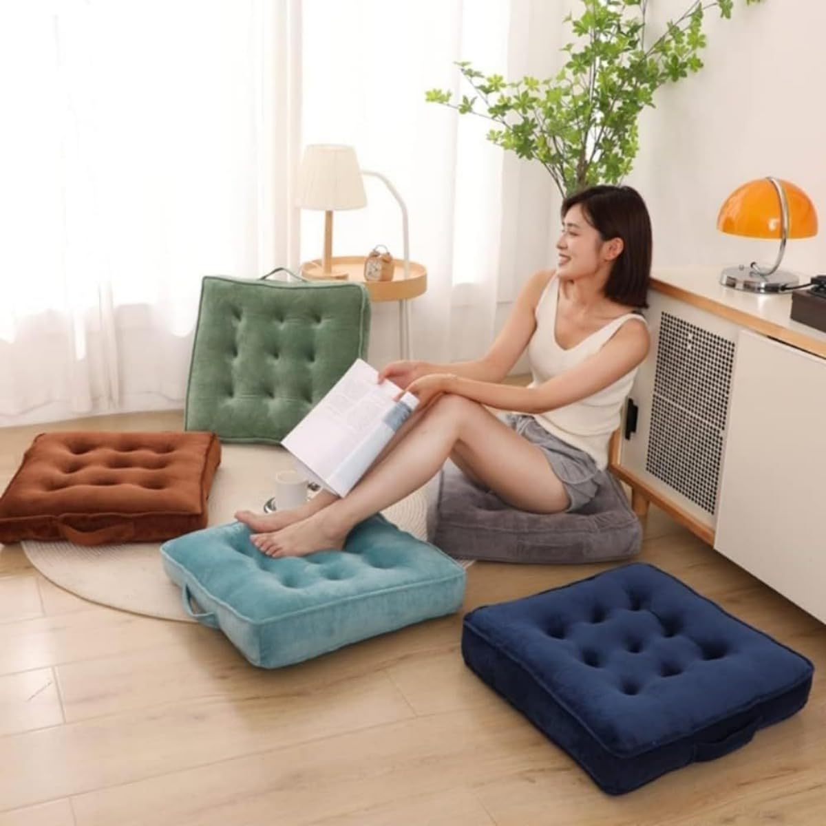 Amazon.co.jp: Quirix 座布団 フロアクッション 大きめ 椅クッション