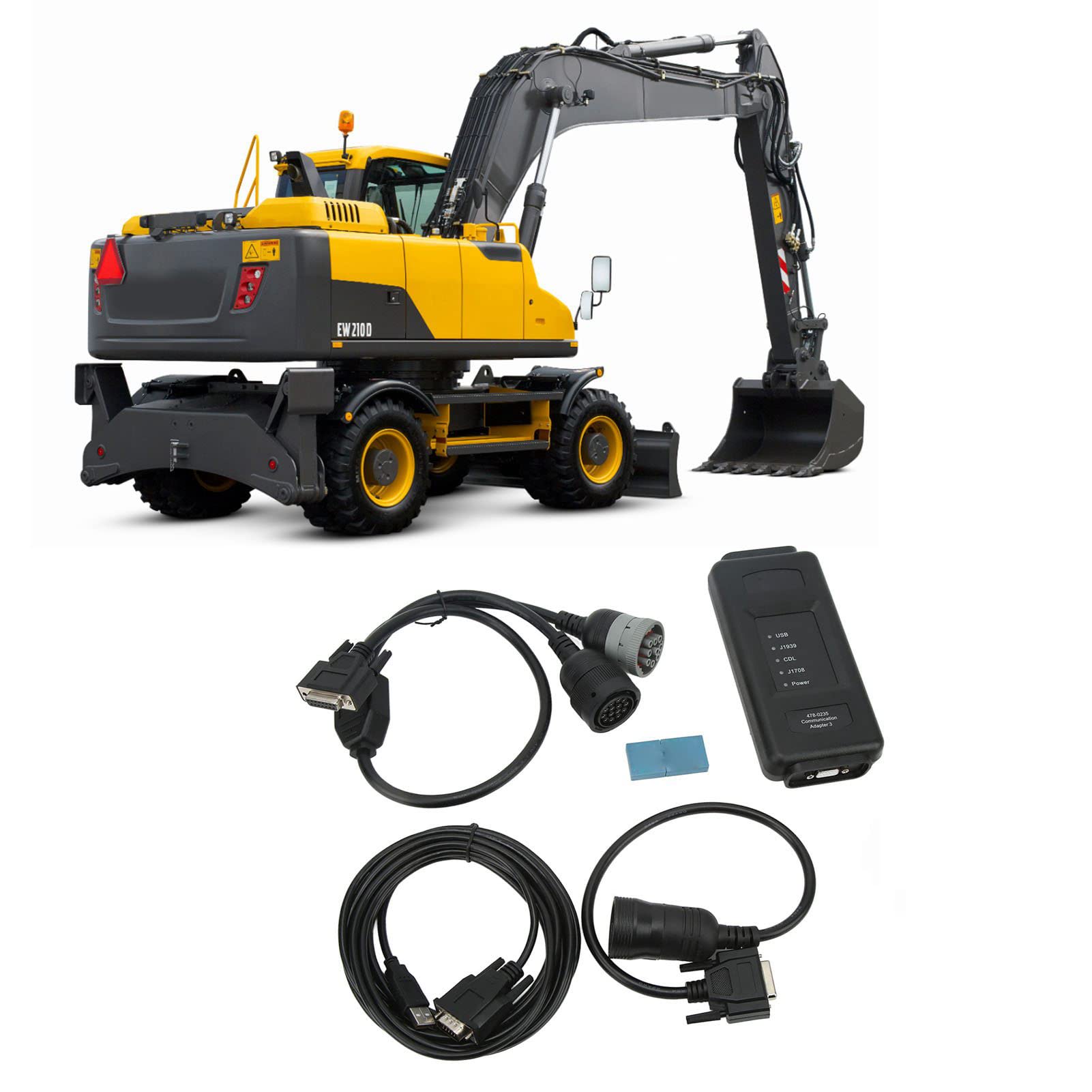 Qiilu Adapter Komunikacyjny, do Wiertnic 5385051 Narzędzie Diagnostyczne Grupy Adapterów Diagnostycznych do Sprzętu Ciężkiego