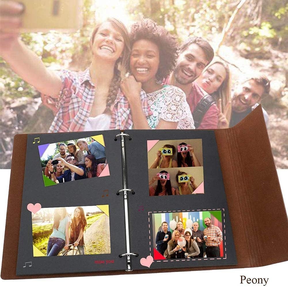 Photo Album Vintage Photo Albums, Scrapbooks, Wedding Guest Souvenirs, Refillable Black Pages(Size:Heart)