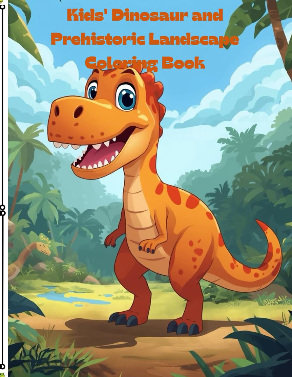 Kids' Dinosaur and Prehistoric Landscape Coloring Book