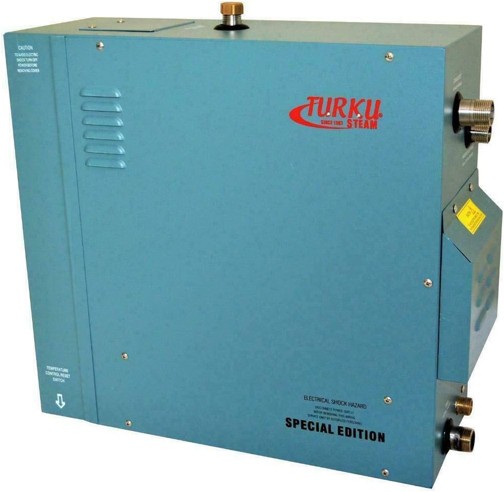 Rear view of TURKU RX120i-KS100A Steam Generator showing connections