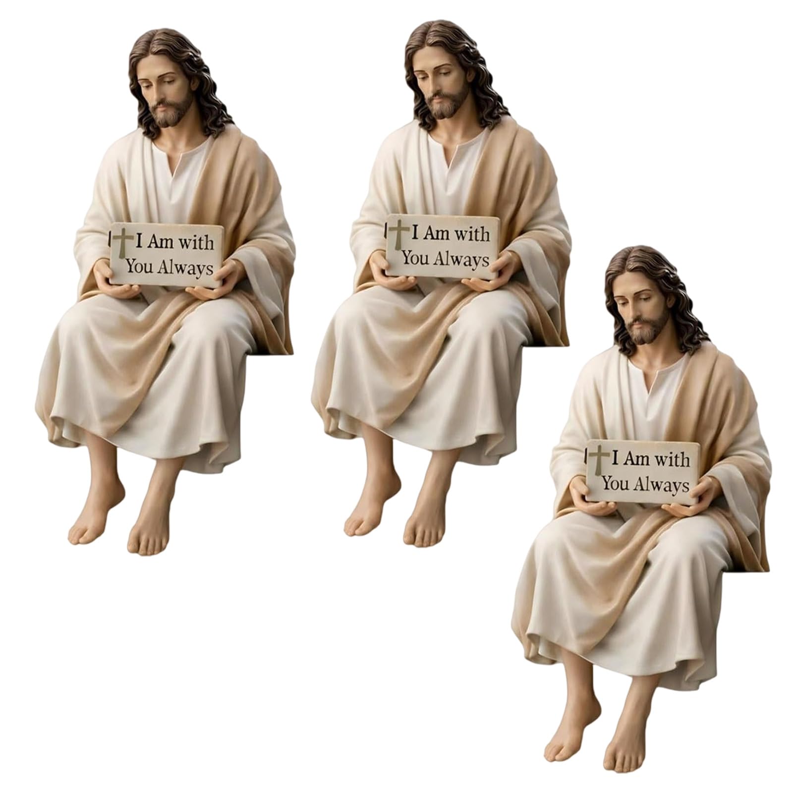 Religious Sitting Miniature Figurine Detailed Hand Painted Desk Companionship Statue Car Dashboard Home Decors Resin Holy Statue