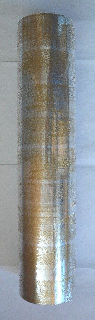 Windworks Rolle Zellophanfolie Geschenkfolie Folie transparent mit Goldenen Schmetterlingen 50cm breit 300 Meter