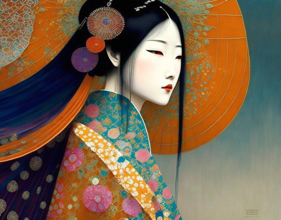 Toile portrait geisha 58x90 cm SERENDIPITP décoration salon