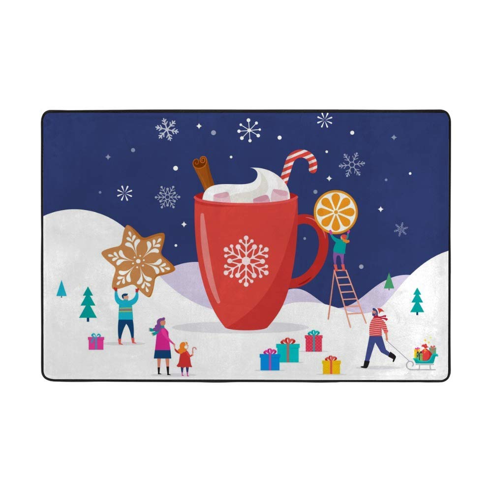 Grand tapis super doux de ski en velours corail épais CHEHONG 182x121 cm
