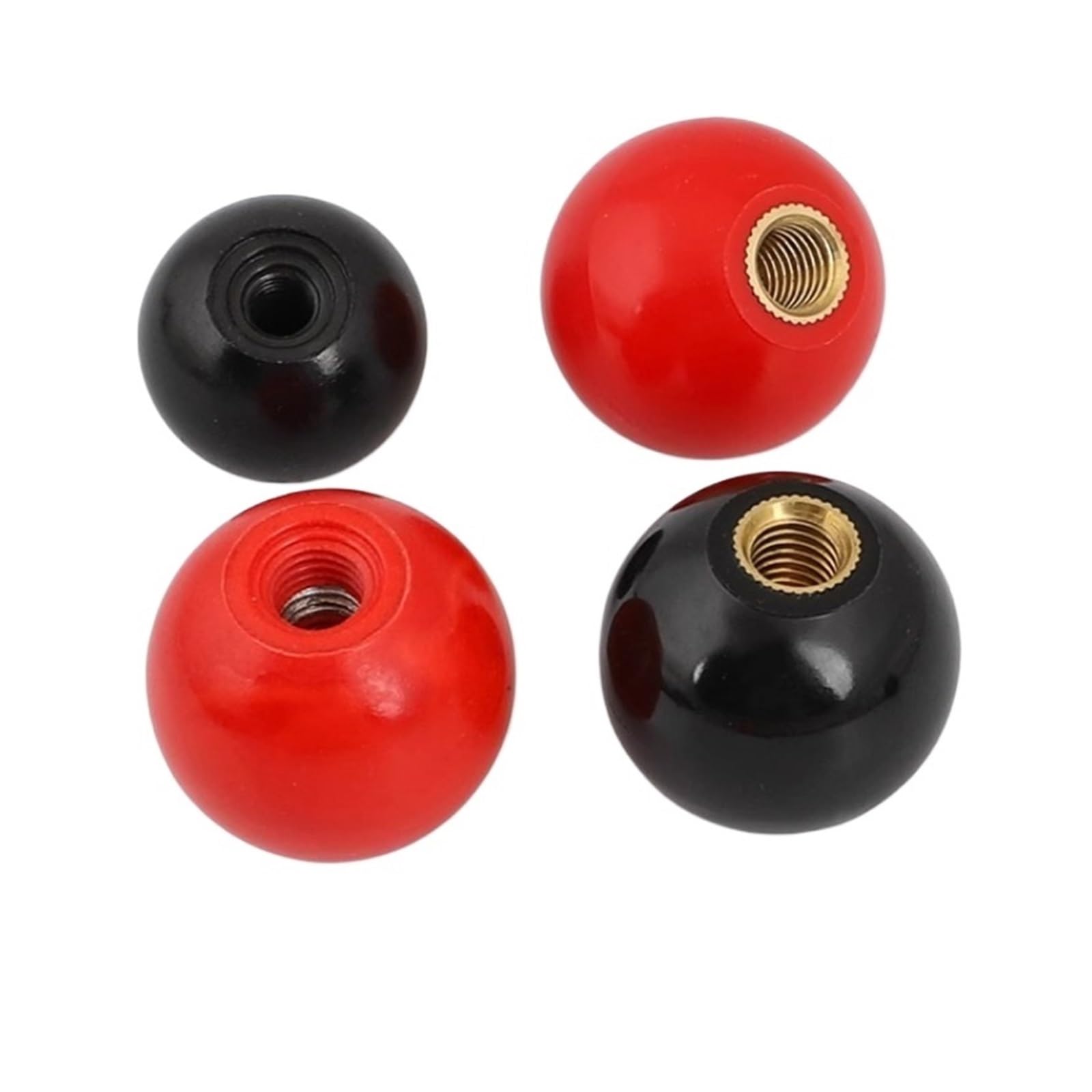 Taronix Black Bakelite Round Ball Knob /Red Round Ball Handle,Thread M4 M5 M6 M8 M10 M12 M16 Machine Tool Handball Thread Ball Shaped Head Clamping Nuts Knob(,M10x35(Gumwood) 5Pcs)