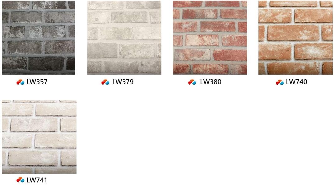 ROSEROSA Peel and Stick PVC Faux Brick Self-Adhesive Wallpaper Covering Counter Top Shelf Liner (LW357 : 2.00 Feet X 6.56 Feet)