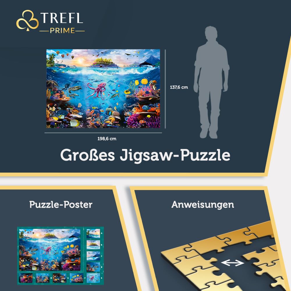 Trefl Prime - Puzzle UFT: Dive into Underwater Paradise - 13500 Teile, Großes Puzzle das den Bunten Meeresboden Zeigt, Dickster Karton, Bio, EKO, Unterhaltung für Erwachsene und Kinder ab 12 Jahren