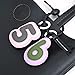 MC Fashion 0-9 Lucky Number PU Leather Keychain Holder, Fashionable & Versatile Bag Accessory Charm (5)