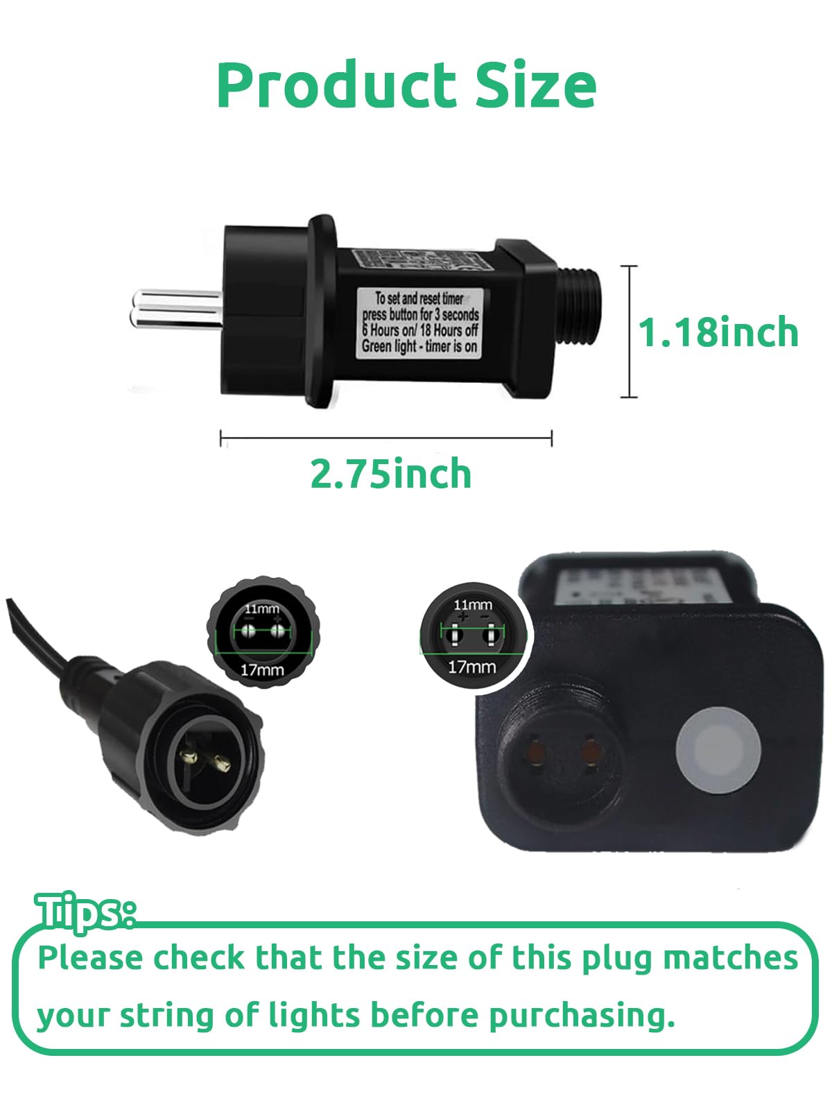 Cozymeow Trasformatore Luci di Natale 31V 6W Alimentatore, 9 Modalità Presa a Intermittenza con Timer, IP44 Adattatore Luci Natale, Ricambio 2 pin Spina per Luci Stringa, Luci Albero di Natale