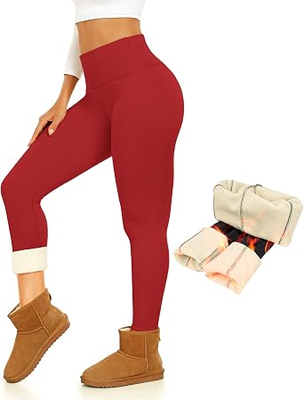 we fleece Fleece Lined Leggings for Women - Thermal Thick Warm Winter Yoga