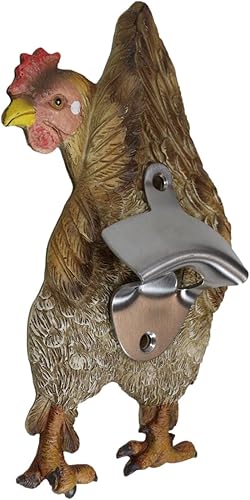 Miniatura 2 de Ebros Gift Rustic Western Farm Gallinero Gallinero trasero trasero trasero Ass Wall Soda Beer Glass Bottle Cap Abridor de metal fundido Casa de