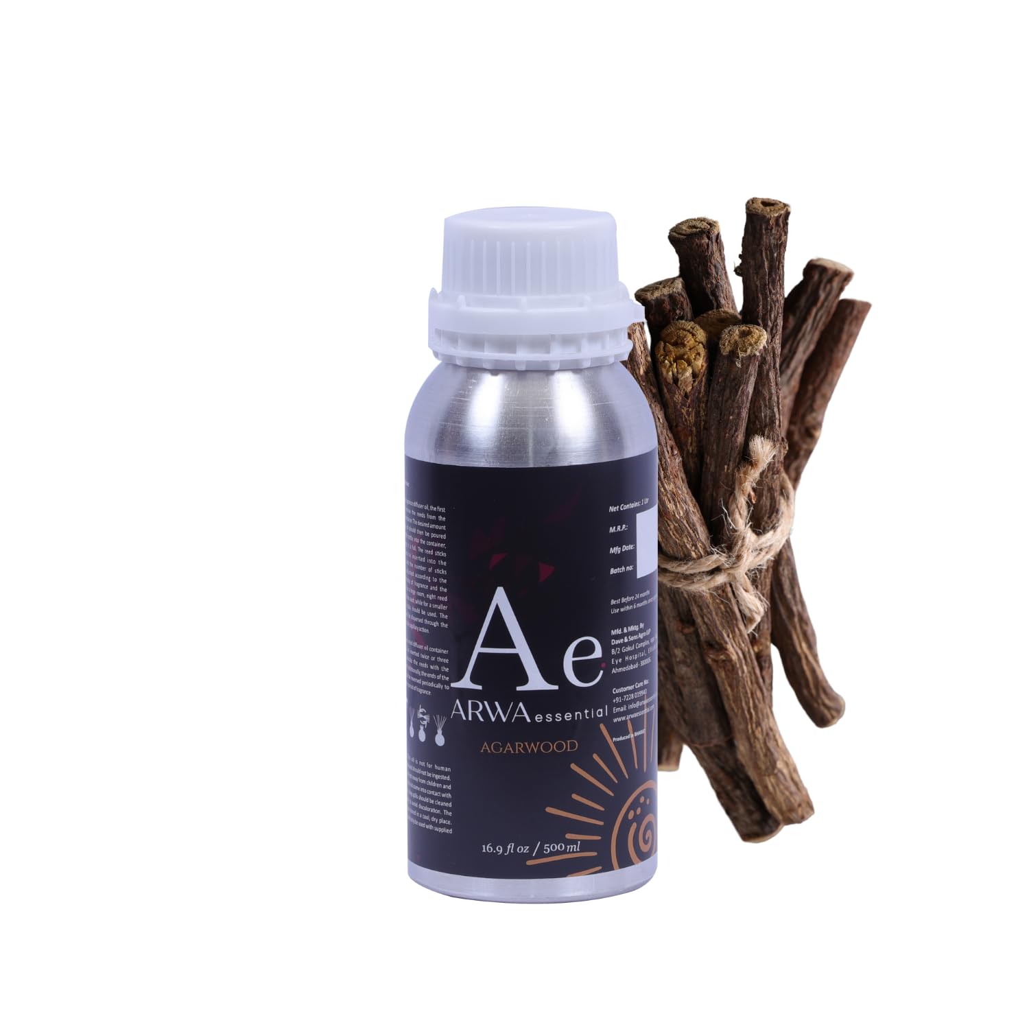 ARWA essential AgarWood (Oud) Oil 500ml | Organic, Natural Aromatherapy Oil for Diffuser, Humidifier Oil, Diffuser Oil, Essential Oil Blends for Hotel/Office/Home Fragrance, Soap/Candle Making Oil (B0CPLSTC3M) Amazon Price History, Amazon Price Tracker