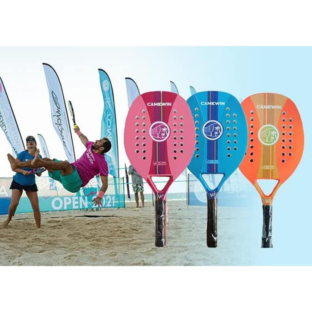 Racchetta da Beach Tennis Racchetta da Paddle da Beach Tennis con Anima in Schiuma Eva con Borsa per Il Trasporto Faccia in Grana in Fibra di Carbonio, Attrezzatura Professionale per Sport Blue