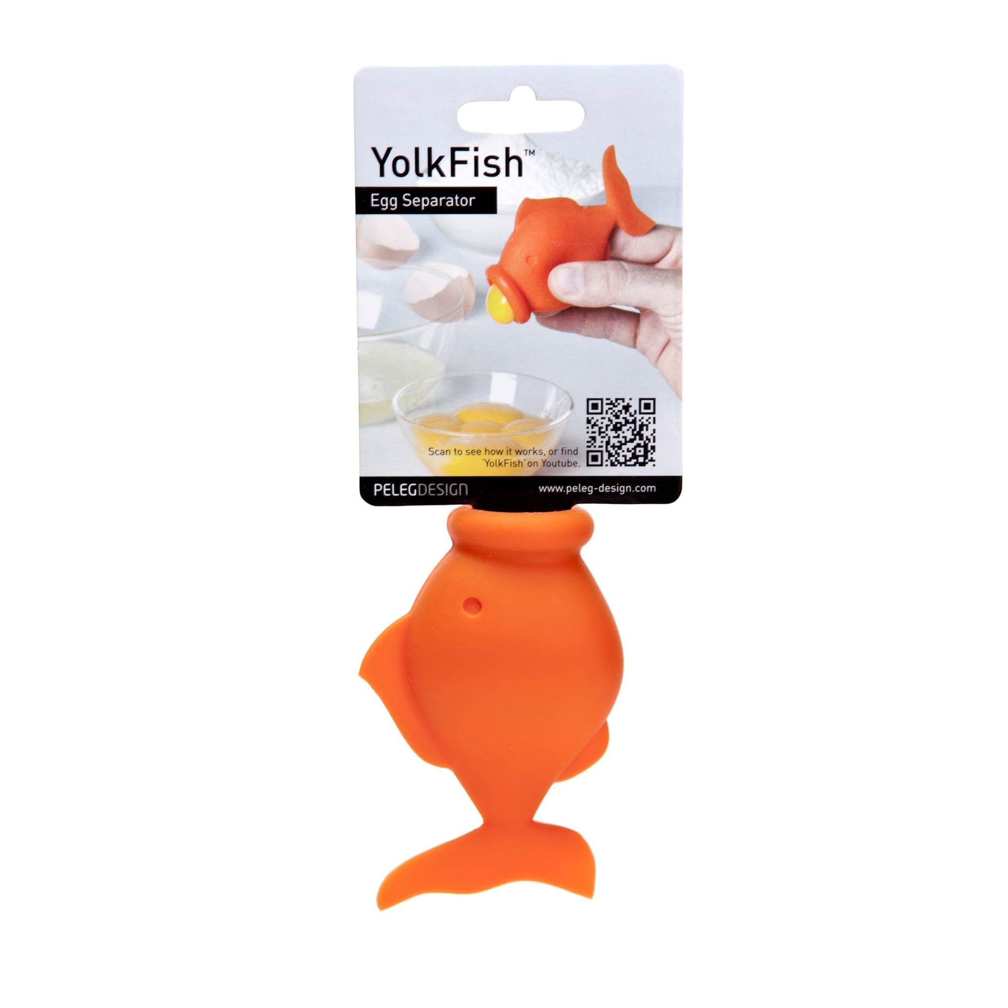 Peleg Design Silicone YolkFish Squeeze Fish Lips Swallow Release Egg Separator Cooking and Baking Tool