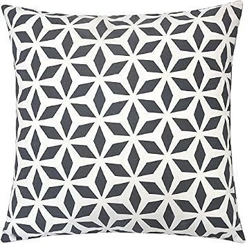Outdoor Accent Pillow Cover,Gray Crystal Grid Large Water/UV/Stain-Resistance Decorative Replacement Cushion Cover 20x20, Cover Only
