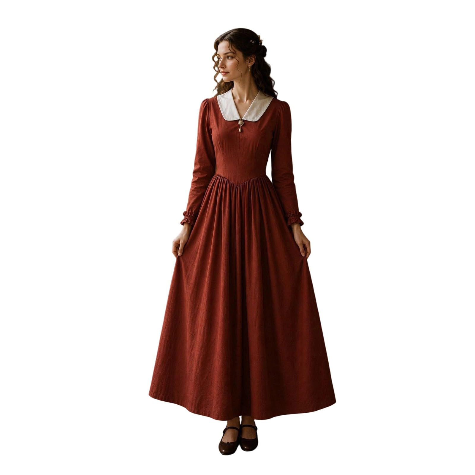 Elegante Abito Medievale con Vita Stretta, Perfetto per spettacoli teatrali e Halloween.