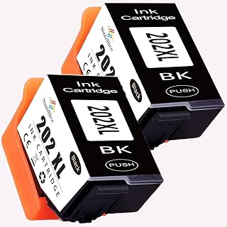 Nandlice 202XL Kiwi Black Ink Cartridges Compatible for Epson 202 202XL Printer Cartridges Work with Epson Expression Premium XP6000 XP6005 XP6100 XP6105 XP-6105 XP-6000 XP-6100 XP-6005, 2 Pack
