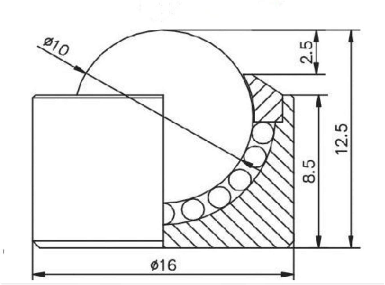 WAAZVXS 4pcs 10mm Bearing Steel Ball KSM-10 Swivel Round Ball Caster Roller Silver Metal Wheel Universal Transfer Ball Units