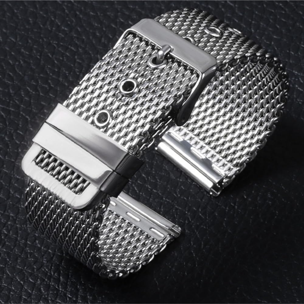 Paski do zegarków Pasek z siateczkową pętlą 18mm 20mm 22mm 24mm Pasek do zegarka ze stali nierdzewnej Quick release Opaska na nadgarstek