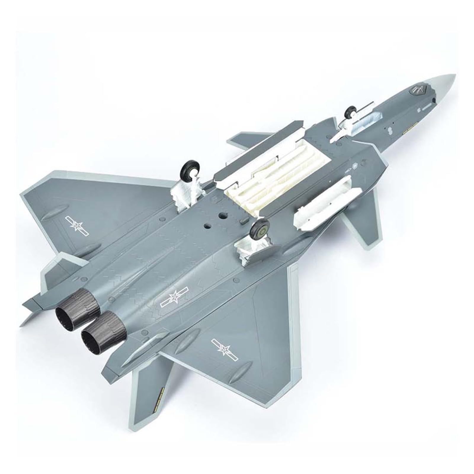 Aerei Modello in Piccola Scala 1:48 per J-20 Scala in Lega pressofusa Aereo da Caccia Grigio Modello Militare Simulazione Collezione Regalo per Adulti Kit di Costruzione di Modelli