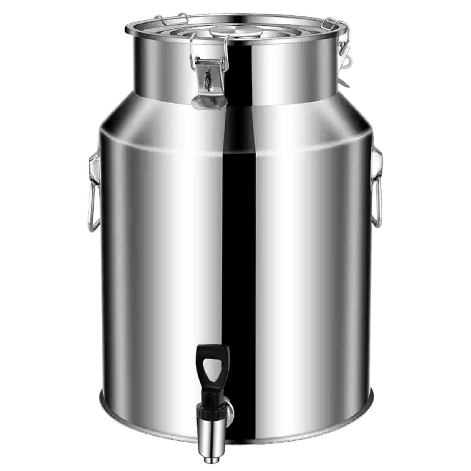 Jarra de Leche de Acero Inoxidable con Grifo, 5L-100L Bidón de Leche | Con Tapa Sellada, Cubo para Vino y Recipiente para Lácteos, Jarra de Café Contenedor de Transporte(76L)