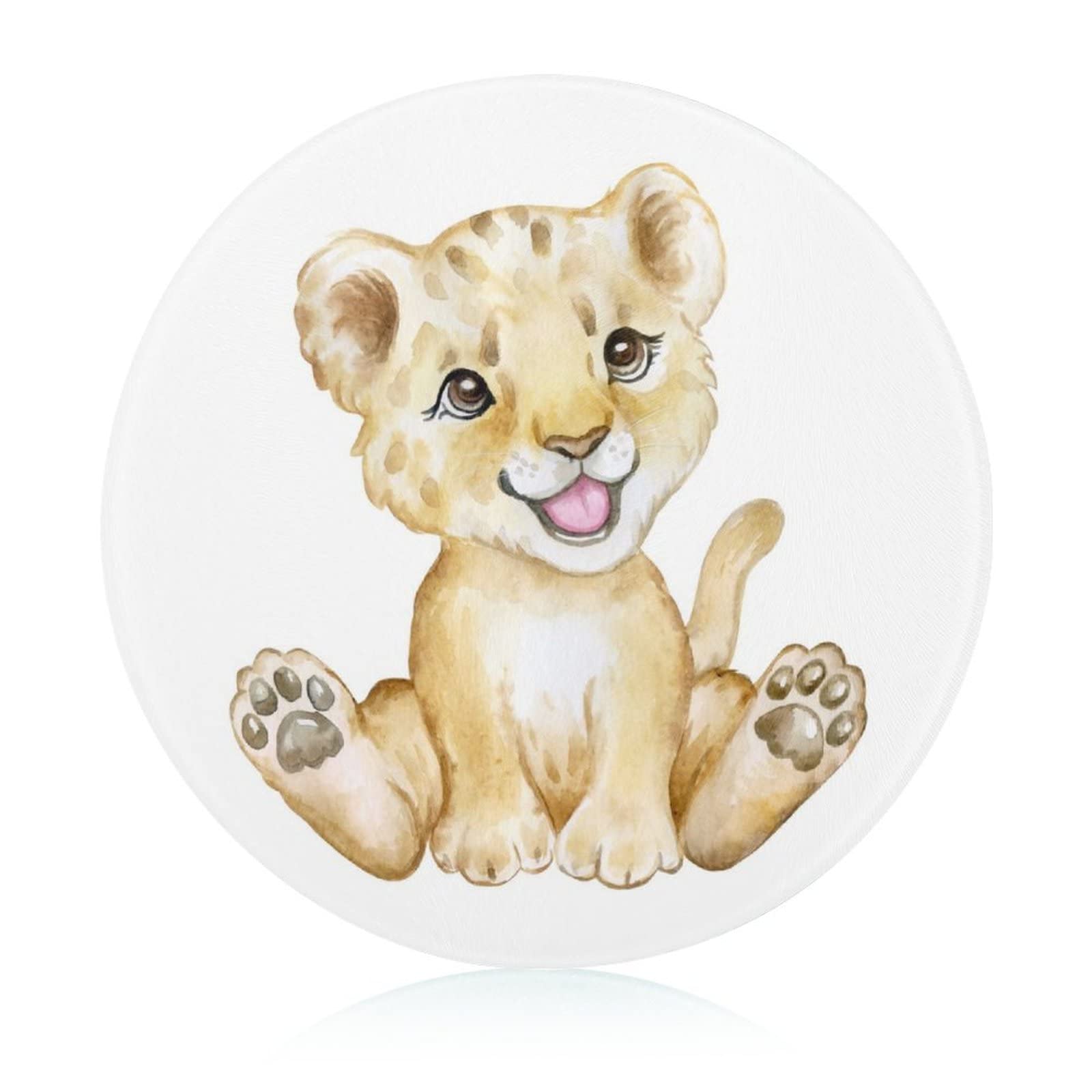 Plaque de cuisine en verre trempé lion 20 cm, finition haut de gamme
