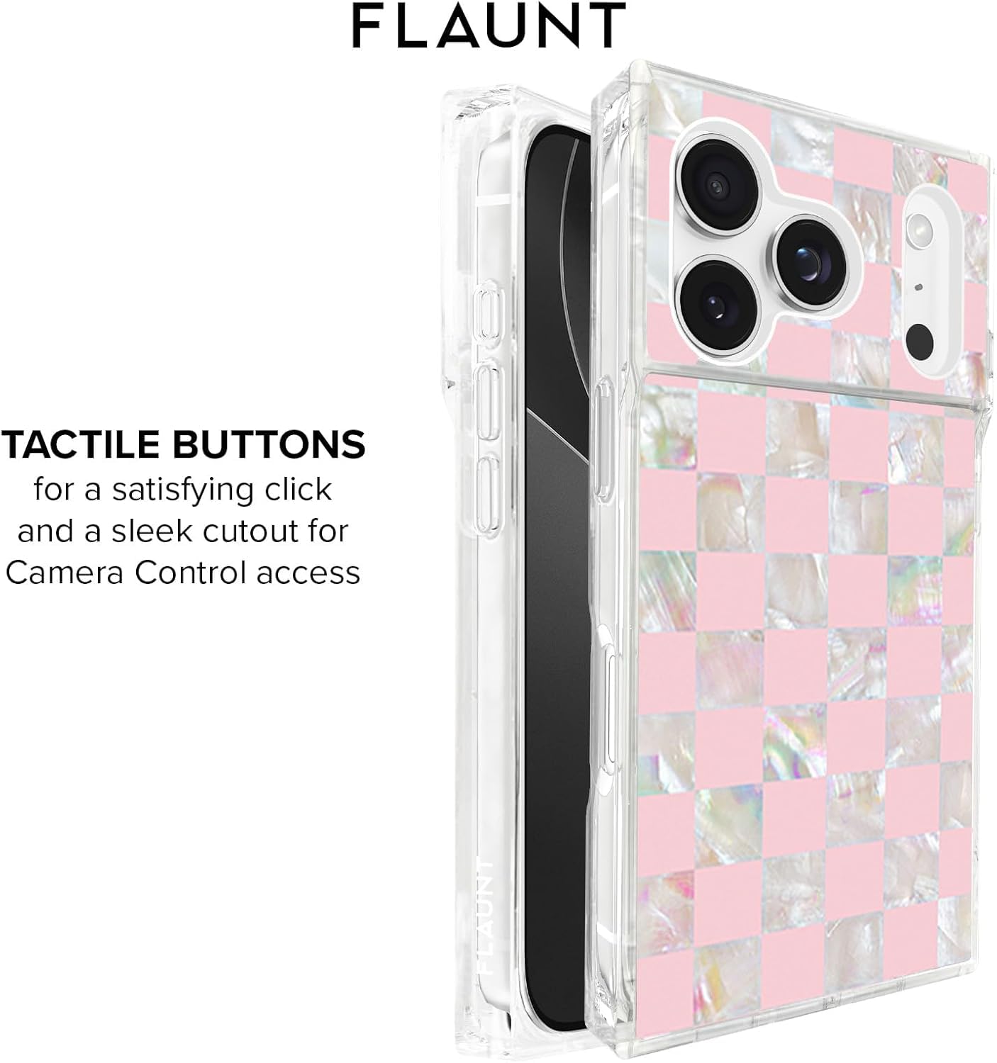 Amazon.com: FLAUNT Official Square iPhone 17 Pro Case - Checkered
