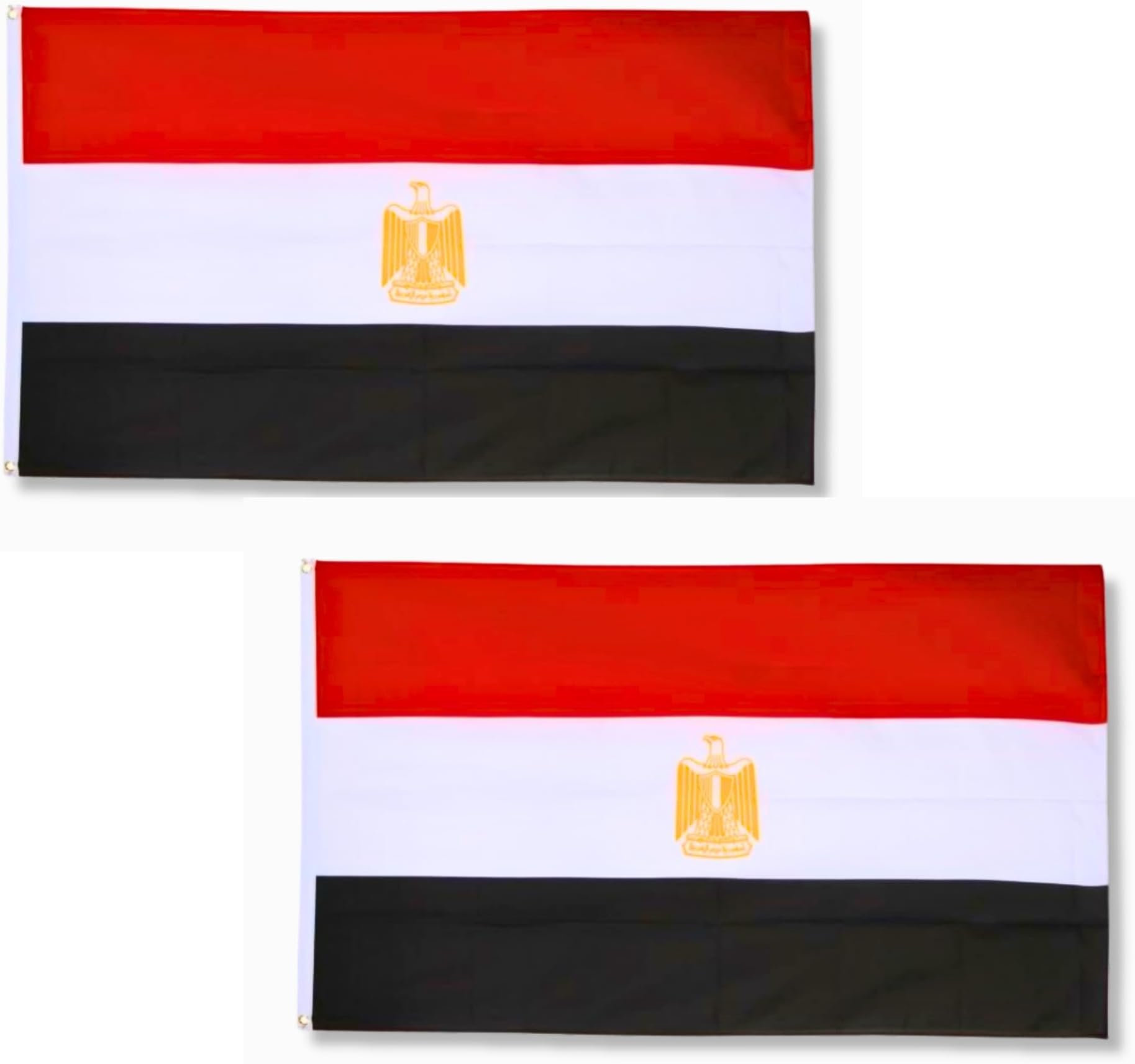 2 Pcs Egypt Flag 5ft x 3ft with Brass Eyelets – Polyester Egyptian Flag Banner for Sports Events, National Celebrations, Home & Garden Display