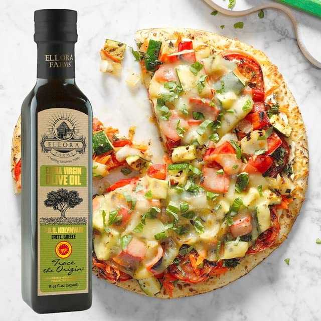Miniatura 7 de Ellora Farms, Aceite de oliva virgen extra griego orgánico y DOP, rastreable, Kosher y primera prensa en frío, alto polifenoles, botellas de vidrio