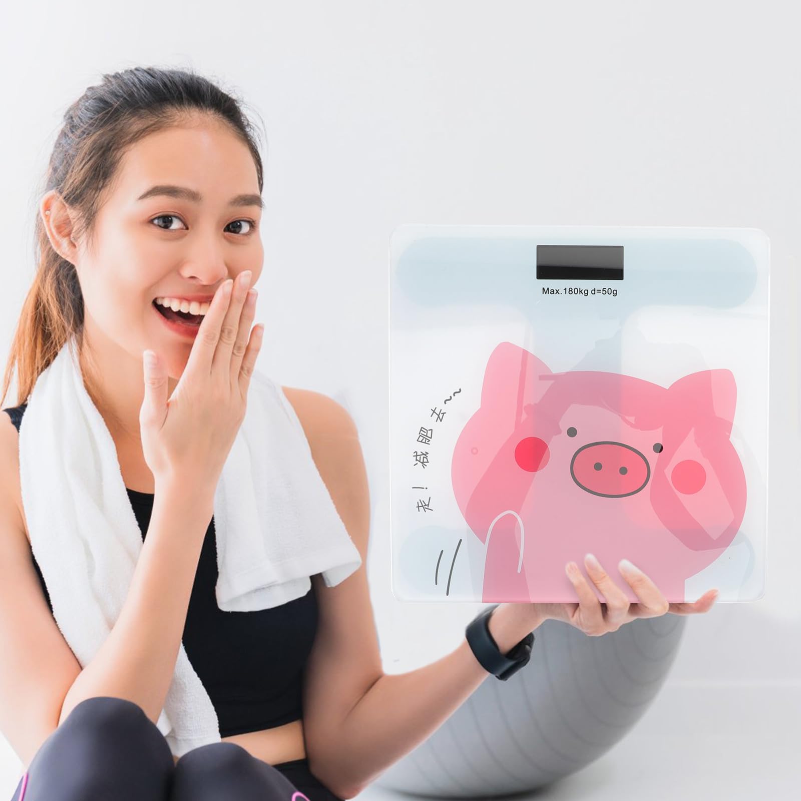 Vaguelly Pèse-personne Numérique Grand Écran Lcd et Verre Trempé, Balance Corporelle Automatique Précise Batterie Intégrée pour Maison et Salle de Bain