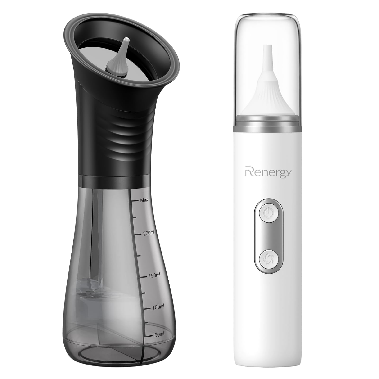 Renergy Ear Wax Removal Ear Dryer Kit Electric Ear Irrigation System with LED Display Dual Tank 12 Nozzles