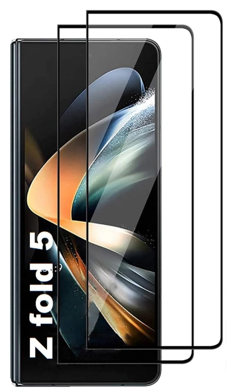 Zubitech [2-Pack] Screen Protector for Samsung Galaxy Z Fold 5 Front Tempered Glass Full Coverage Screen Guard 9H Hardness Anti Fingerprint Scratch Resistance for Samsung Galaxy Z Fold 5