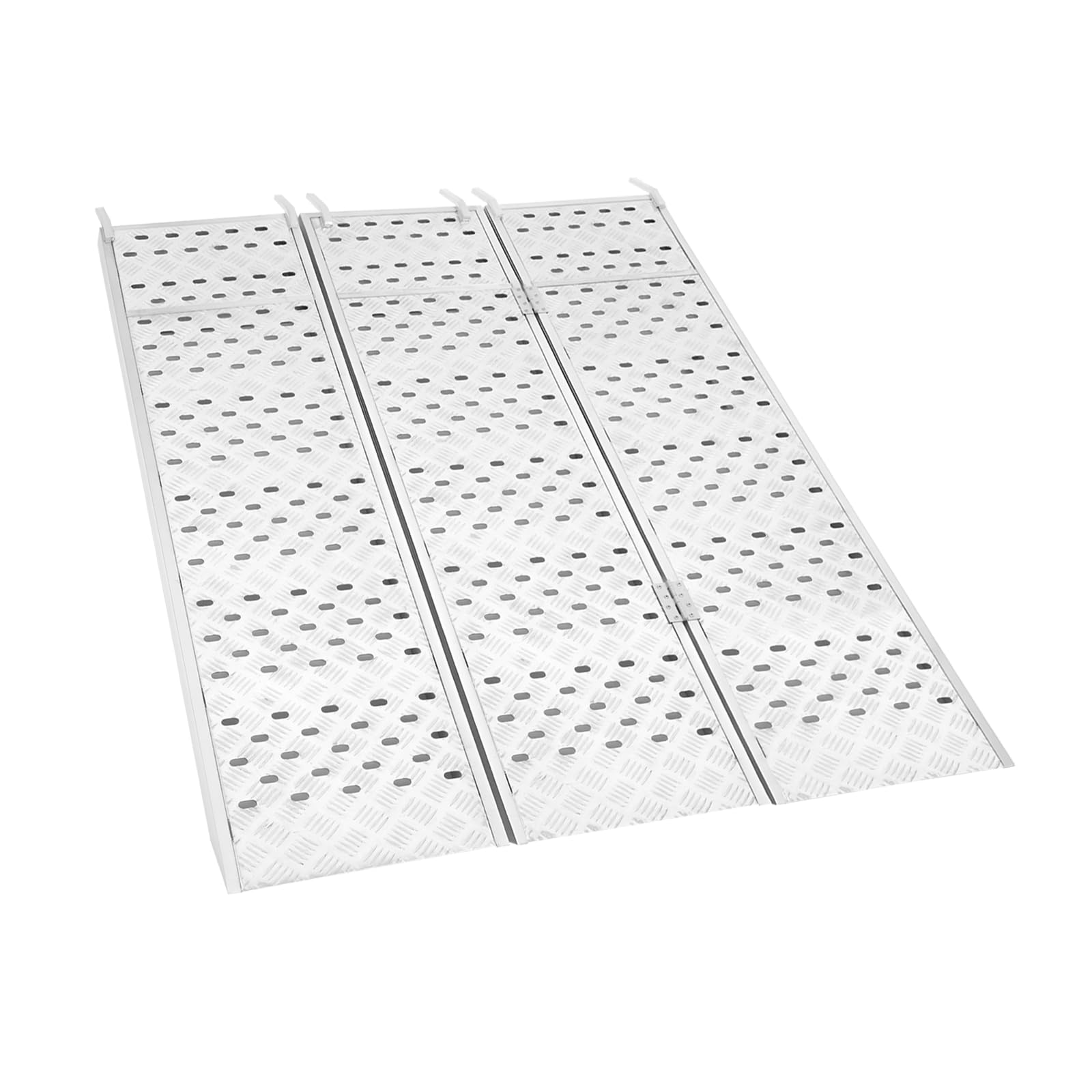 Aluminiowe rampy szopowe 195 x 137 cm, składana rampa załadunkowa 680 kg, przenośne rampy do przyczep do motocykli terenowych, wózków, ciężarówek, kosiarek, odśnieżarek, pickupów
