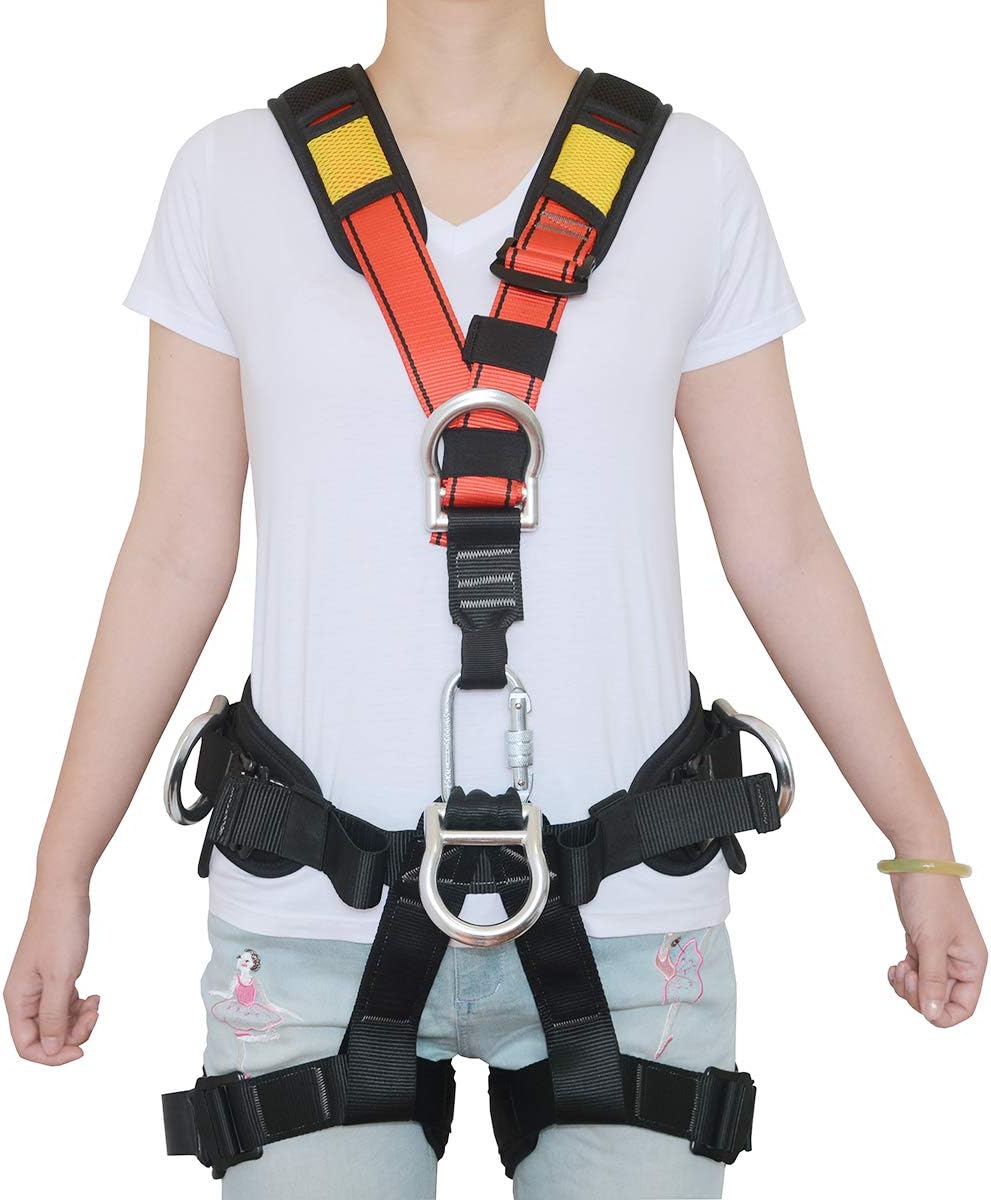 HEEJO Climbing Harness, Safety Harness Safe Seat Belt for Outdoor Tree Climbing Harness, Outward Band Expanding Training Large Size: Home Improvement