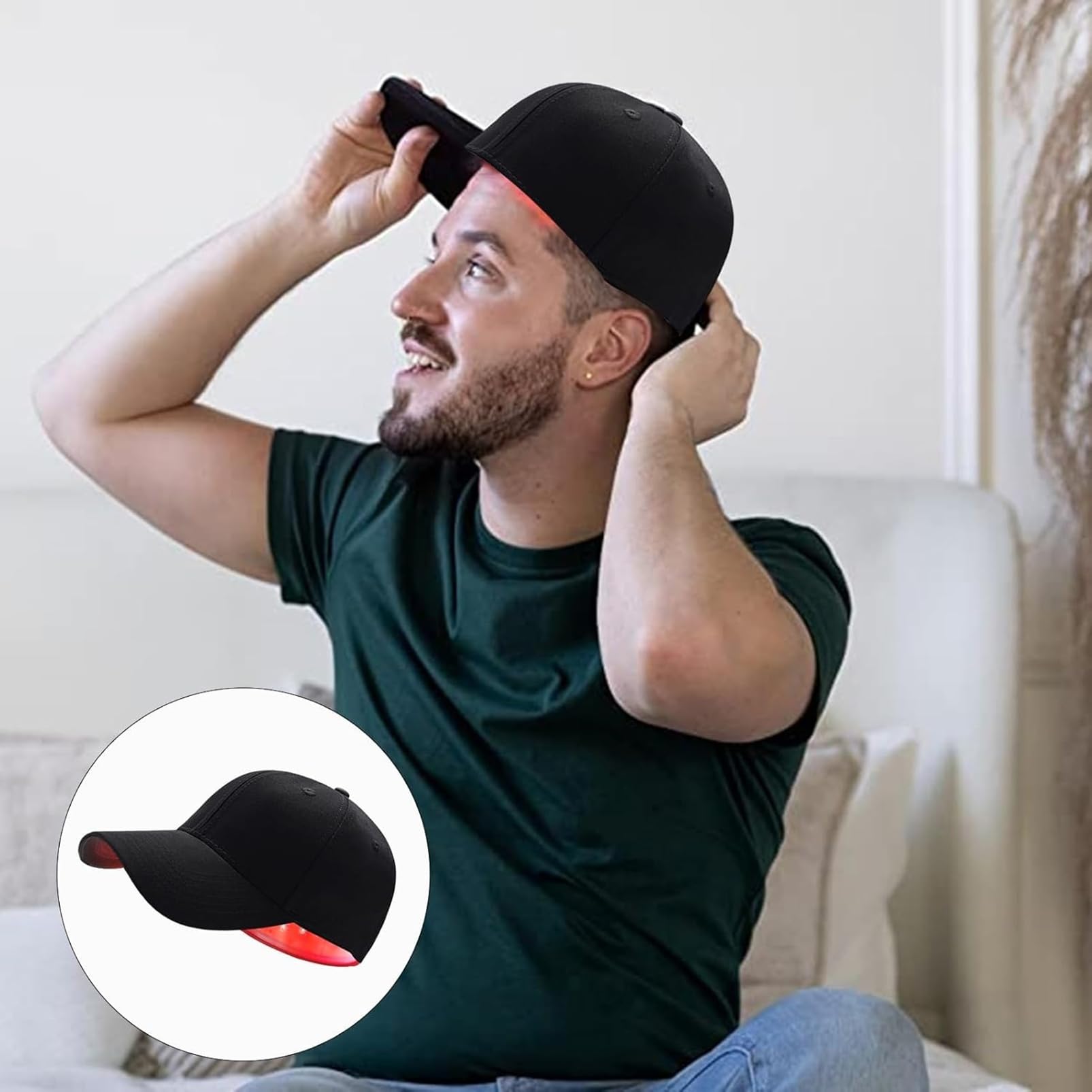 Chapeau De Croissance De Cheveux De Luminothérapie, Traitements De Perte De Cheveux, Dispositif De Thérapie De 82 LED 660Nm Et 850Nm pour La Repousse des Cheveux